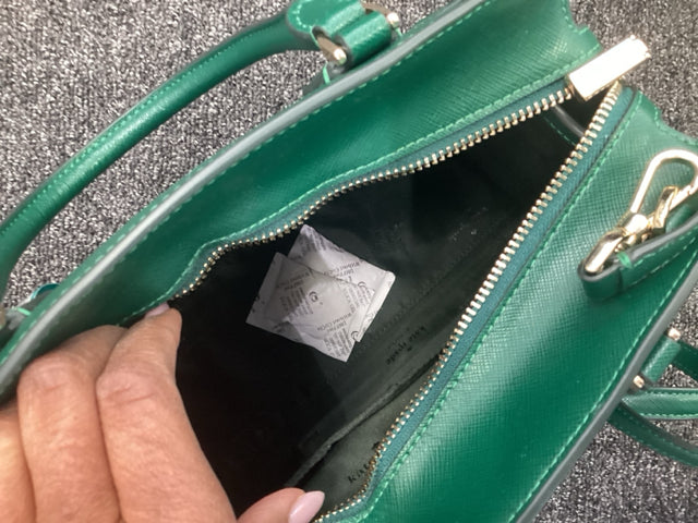 Kate Spade Green Leather Satchel Cross Body Purse Bag