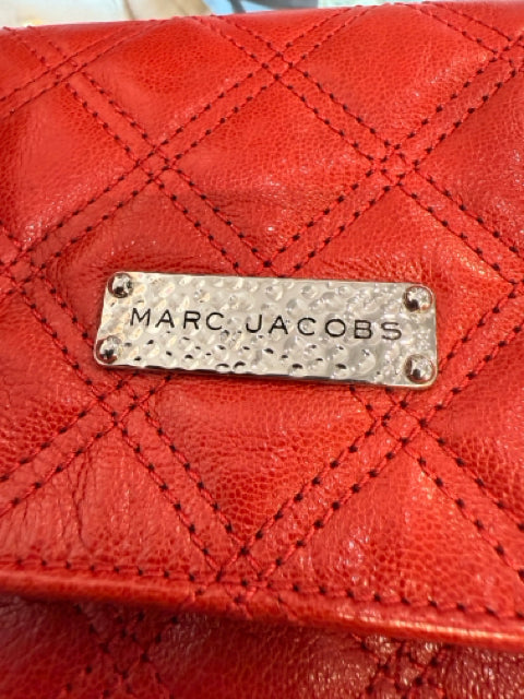 Marc Jacobs Quilted Red Leather Flapover Clutch