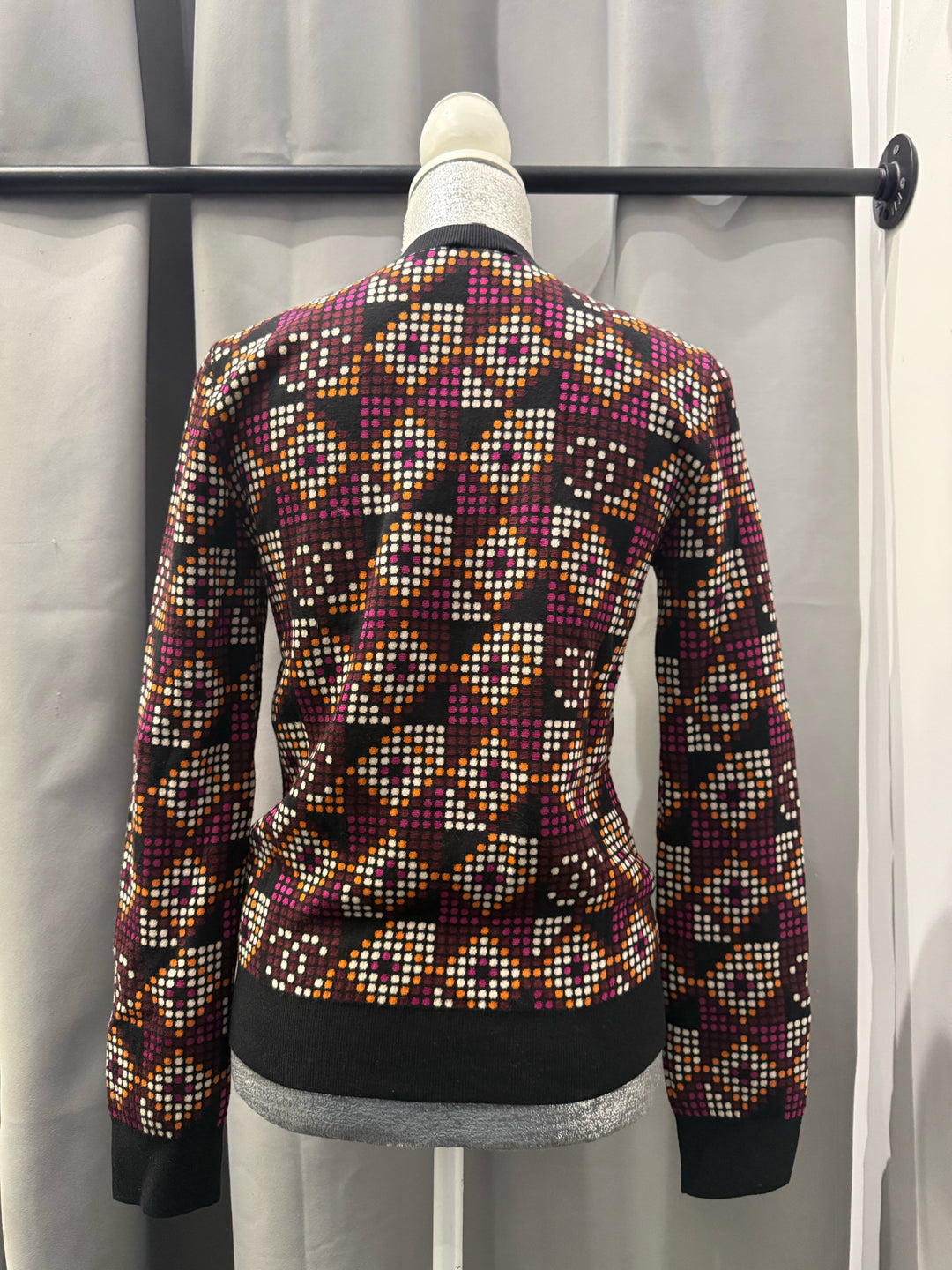 Chanel 23A Pullover Dot Print CC Logo Crew Neck Sweater