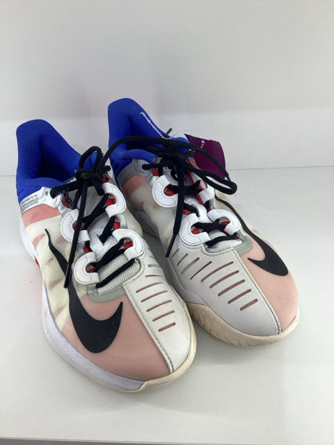 Pre Owned Nike Sz 8.5 Zoom Court White/Blue/Red Sneakers