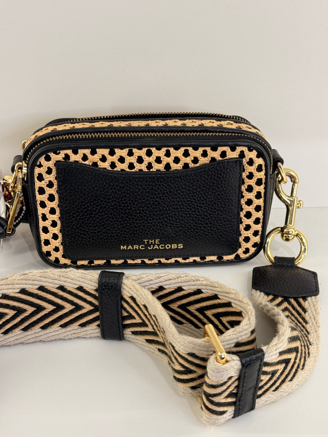 Marc Jacobs Black/Beige Leather Cross Body Bag