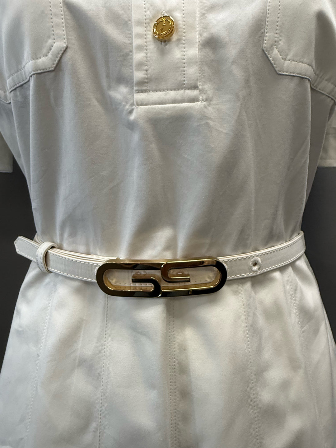 NWT Gucci White S/S Polo DRESS Size 40