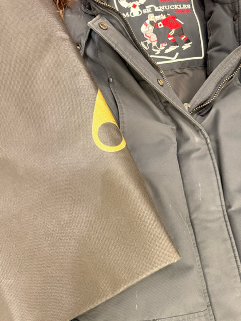 MOOSE KNUCKLES Black Winter Coat w/ Fur Collar