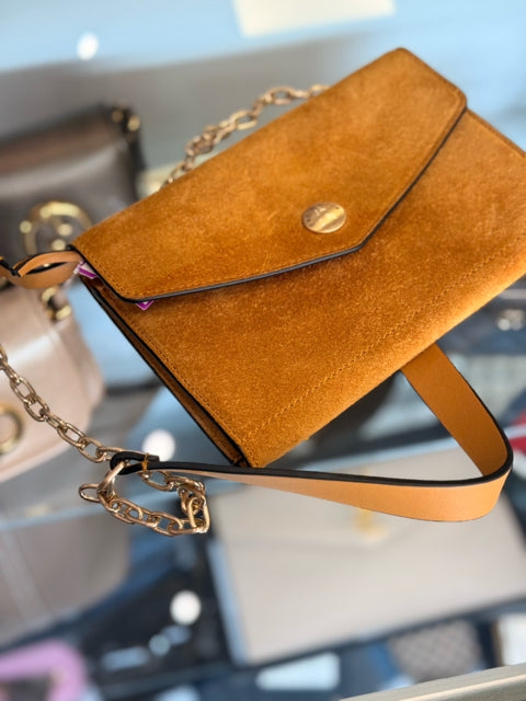 Pre Owned Rag & Bone Mustard Suede Cross Body Bag.