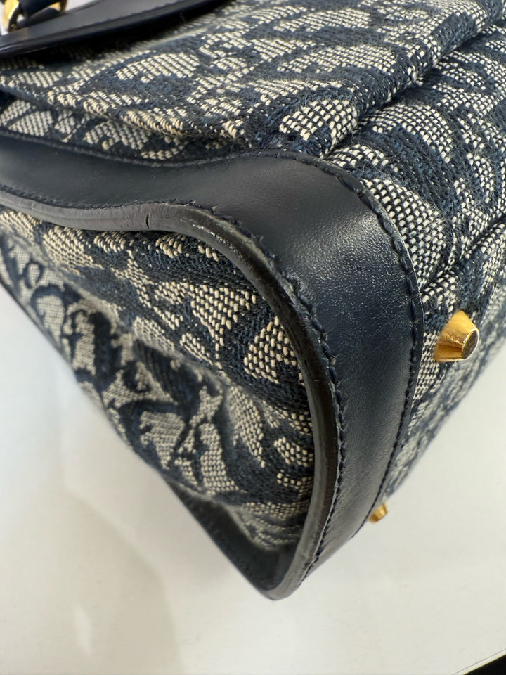 Vintage Christian Dior Trotter Monogram Mini Tote Designer Bag