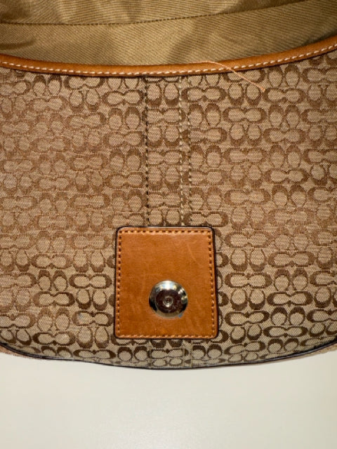 Vintage Coach Canvas Soho Flap Shoulder Bag C Monogram