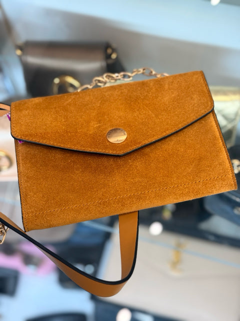 Pre Owned Rag & Bone Mustard Suede Cross Body Bag.
