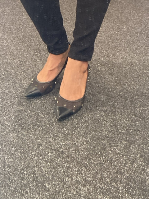 Valentino Sz 40 Black Garavani Studded Pumps Shoes Heels