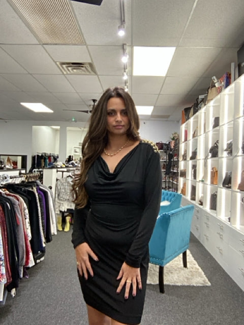 BCBG Sz S Black w Studs Dress