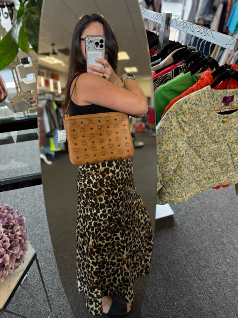 Mcm Monogram Large Tan Leather Wristlets