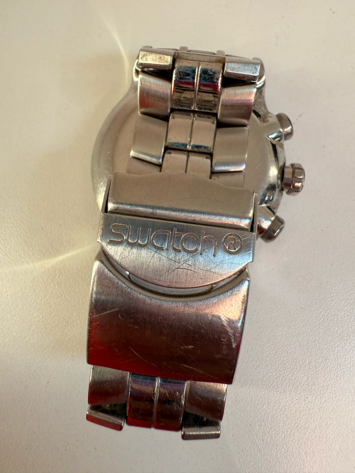 SWATCH 47 mm Panda Butterfly Clasp Wristwatch