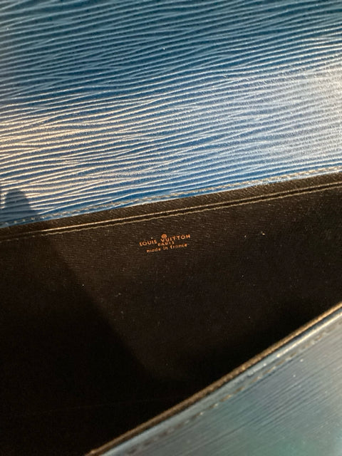 Louis Vuitton Blue Clutch Designer Bag  w/ Dustbag