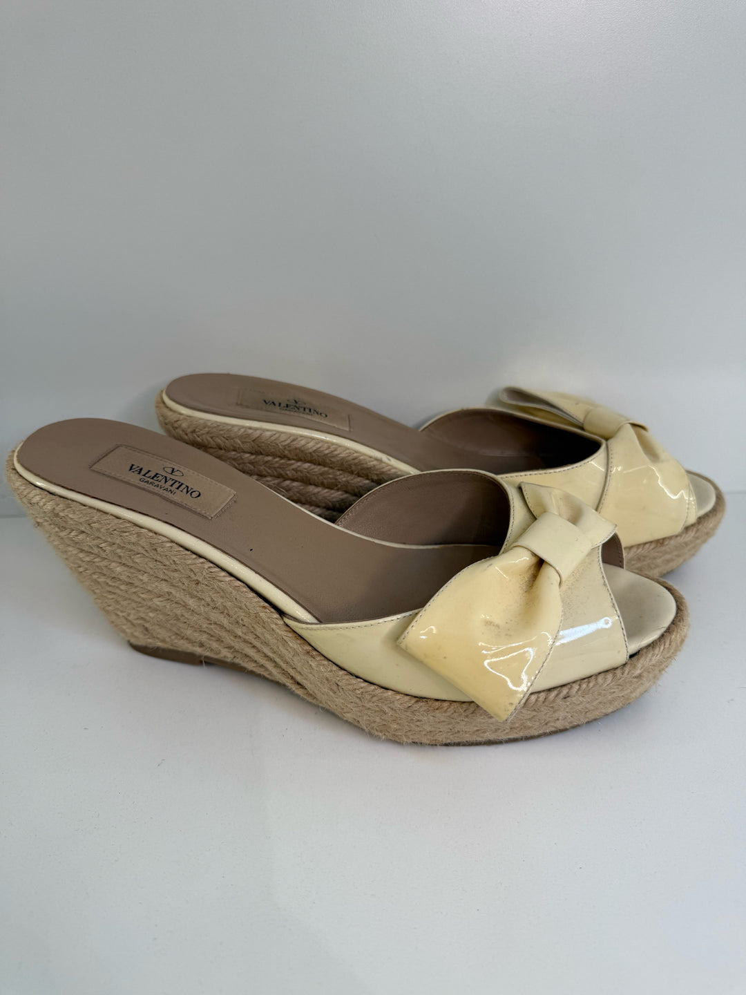 Valentino Raffia Wedge Shoes Sz 39