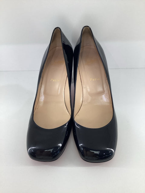 Pre Owned Christian Louboutin Jane Patent Leather Sz 41.5 Shoes w/ Shoe Bags