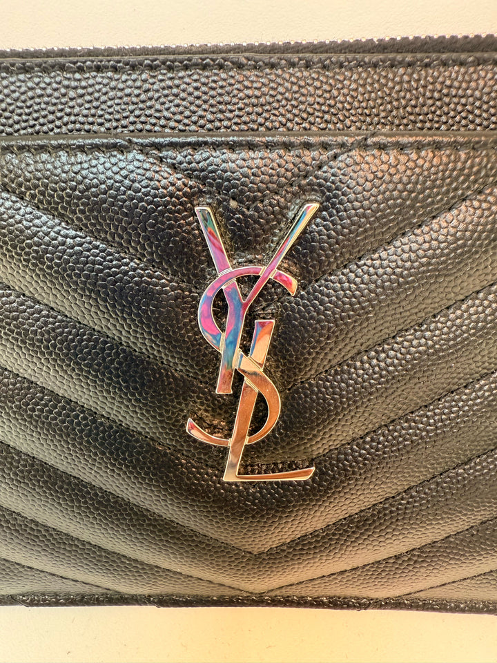 NWT Yves Saint Laurent Bill Pouch Monogram Chevron Designer Bag