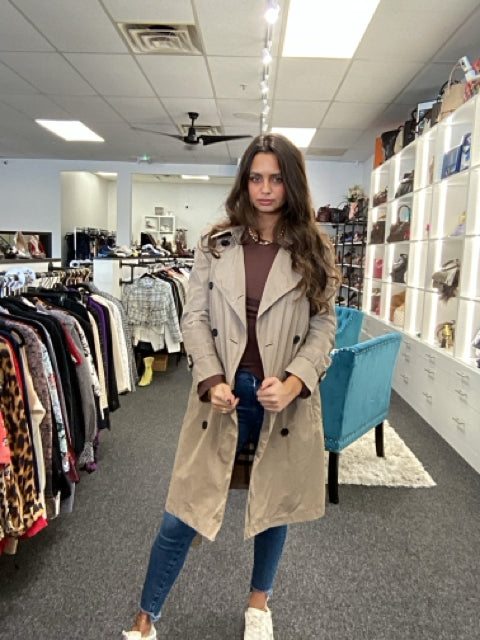Burberry Sz 2 Tan Trench Raincoat Jacket