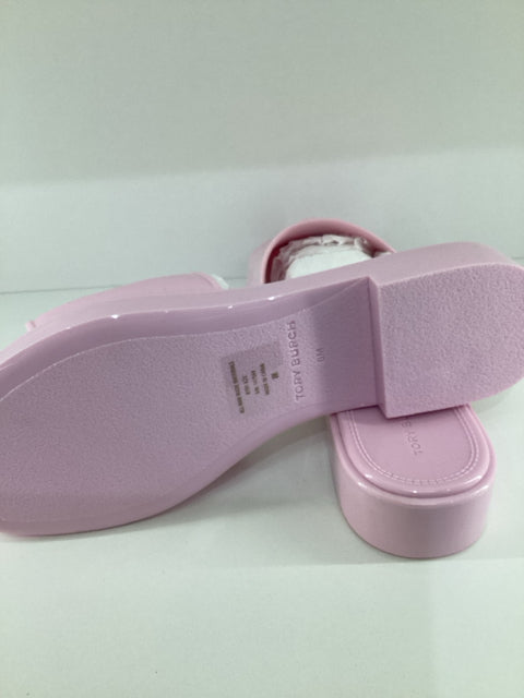 NIB Tory Burch Sz 8 ELEANOR Pink Jelly Slide Shoes