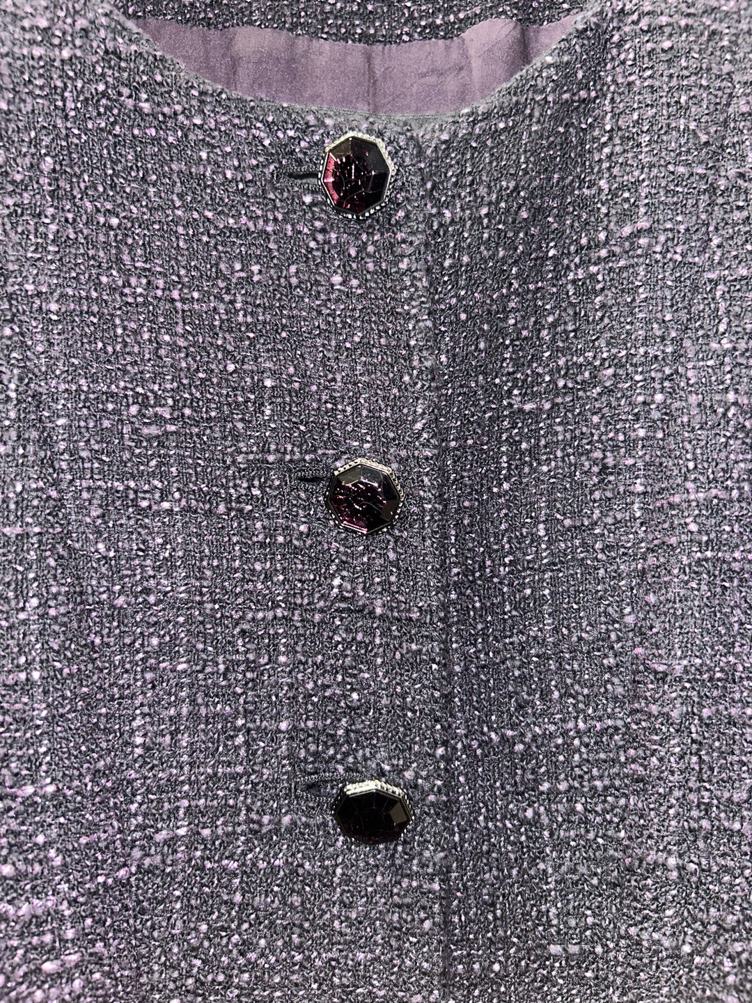 Chanel Purple and Black Boucle Blazer Sz 40