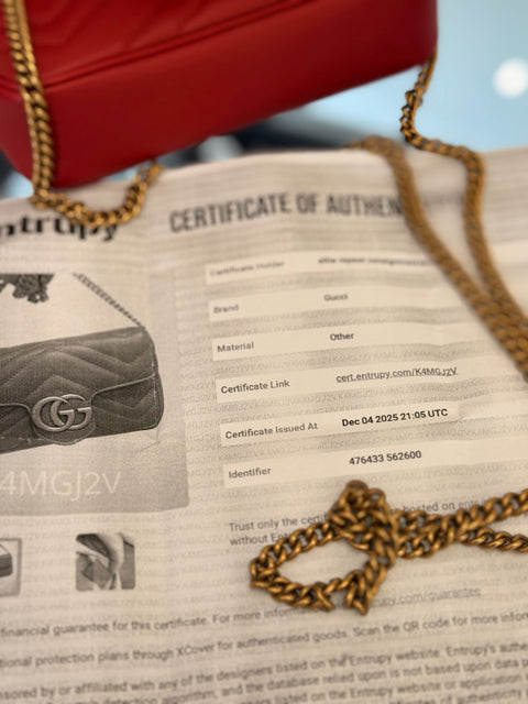 Gucci Red Calfskin Super Mini Marmont Flap w detachable Keychain Designer Bag