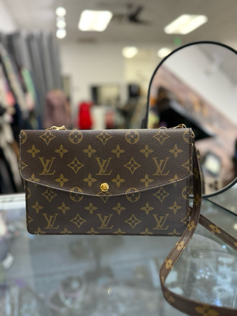 Vintage Louis Vuitton Canvas Double Sided Envelope Pochette w/ Dust Bag