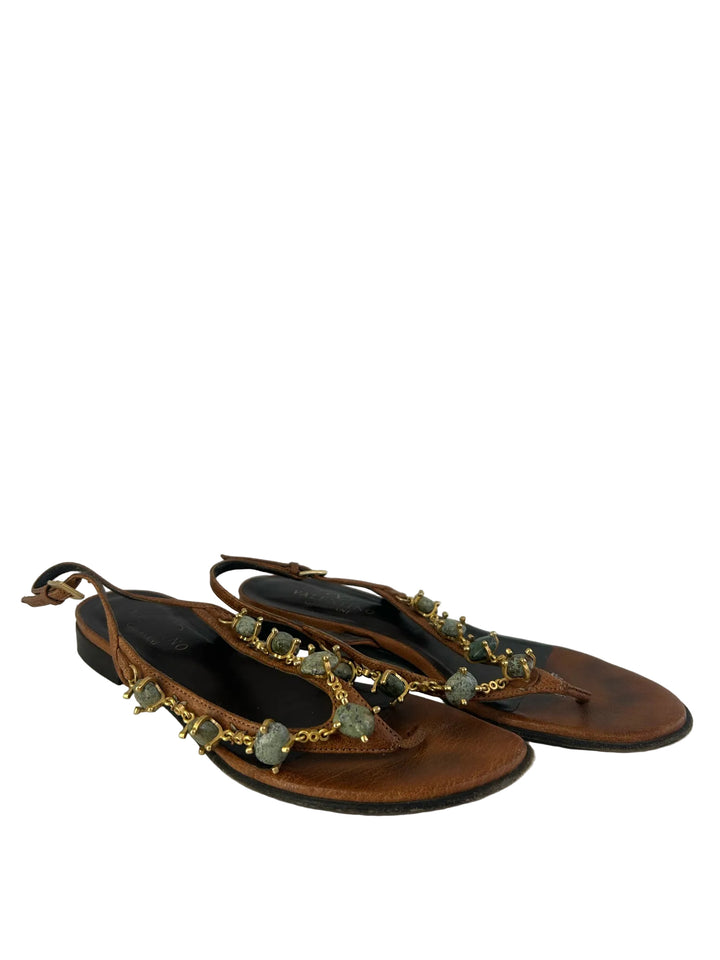 Valentino Garavani Thong w/ Stones Shoe Sz 36.5