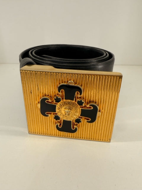 Versace Designer Belt 2.5"X 110/40 Medusa Head Embellished Buckle