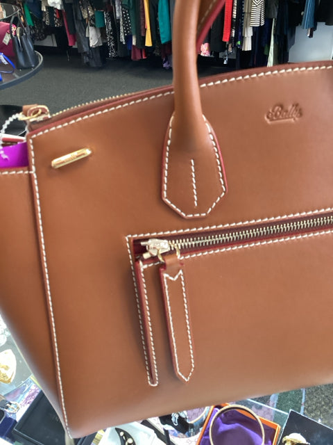 Bally Camel Brown Leather Tote Bag