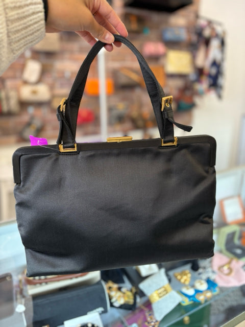Prada Black Satin Hand Bag Vintage