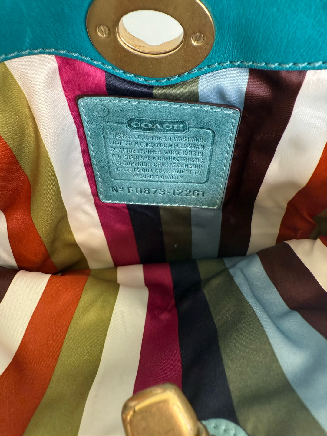 Coach Foldover Turnlock Clutch Bag