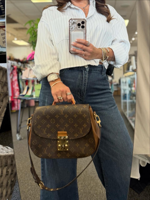Pre Owned Louis Vuitton Monogram Eden PM Brown Handbag w/ Dustbag.