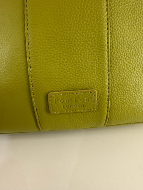 Pre Owned London City Lime Leather Strap POM POM Cross Body