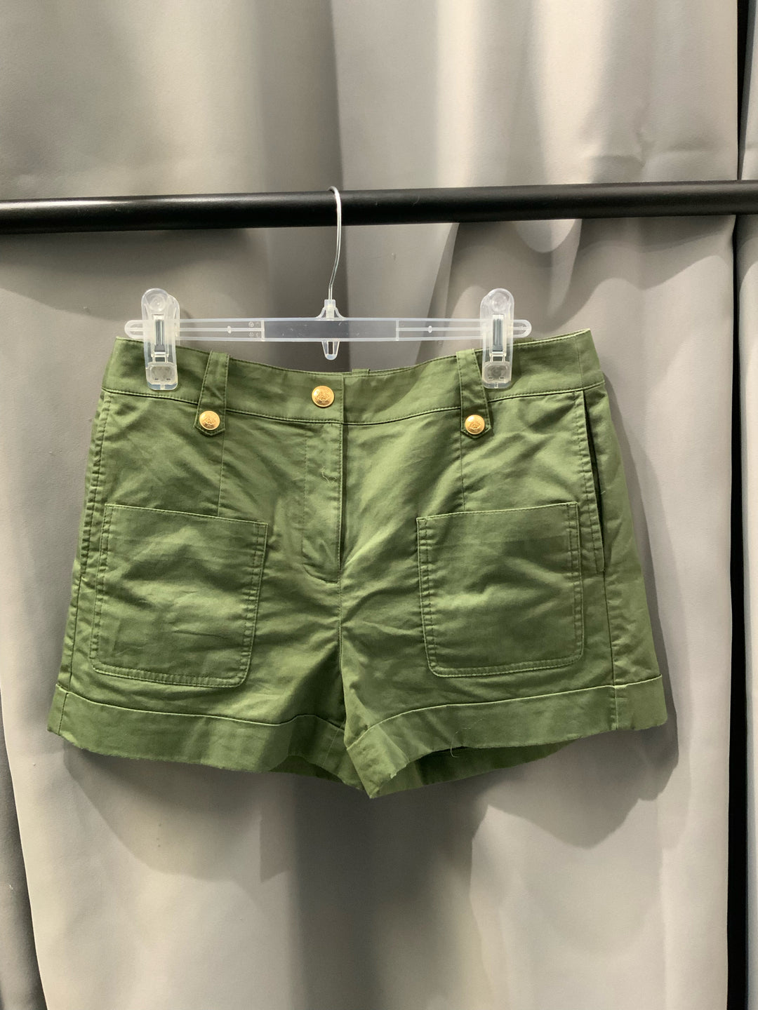 J Crew Cuffed Open Front Pkts w/ Gold Buttns Shorts