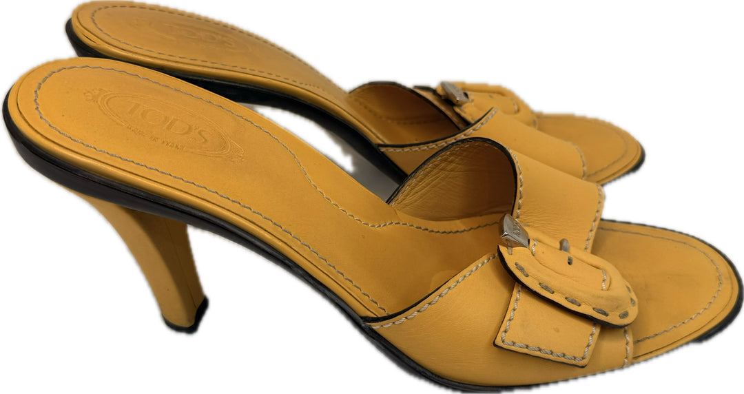 Tod's Marigold Leather Shoes Sz 38.5