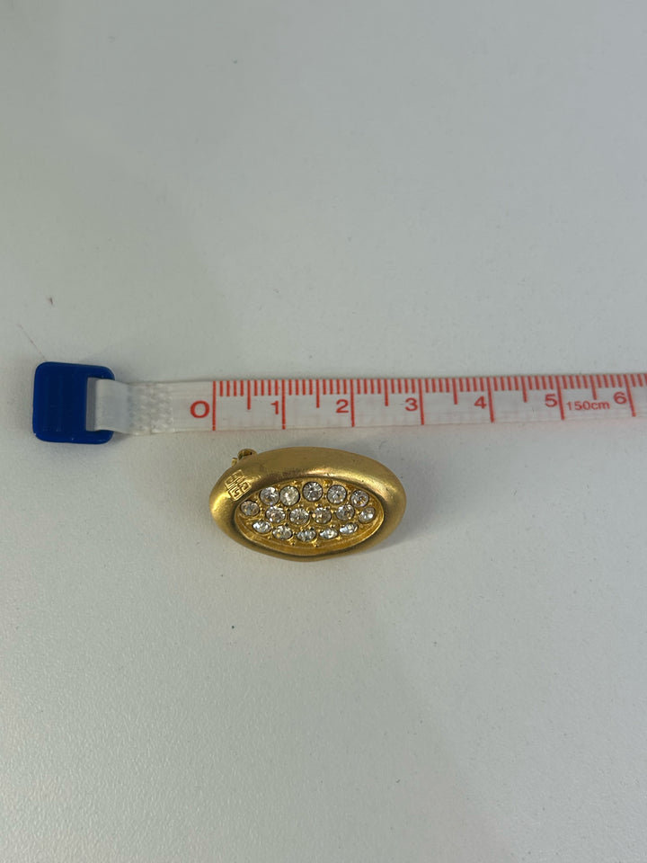 Vintage Givenchy Clip On Sprinkle Cz Earrings