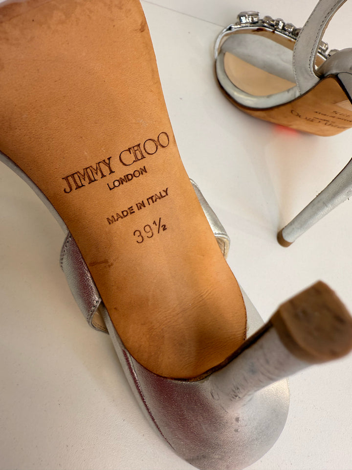 Jimmy Choo Silver Sandals Sz 39.5