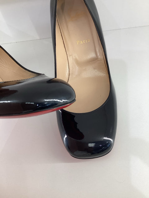 Pre Owned Christian Louboutin Jane Patent Leather Sz 41.5 Shoes w/ Shoe Bags