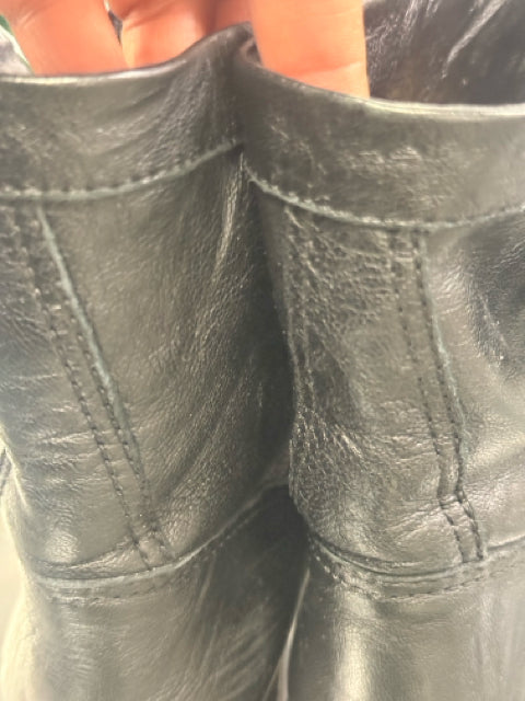 Jimmy Choo Sz 7 Leather Black Biker Boots Shoes