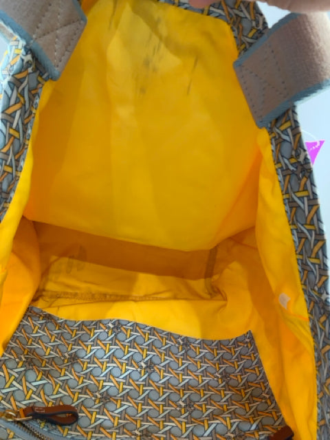 Pre Owned Tory Burch Geometric Basket Weave Tote