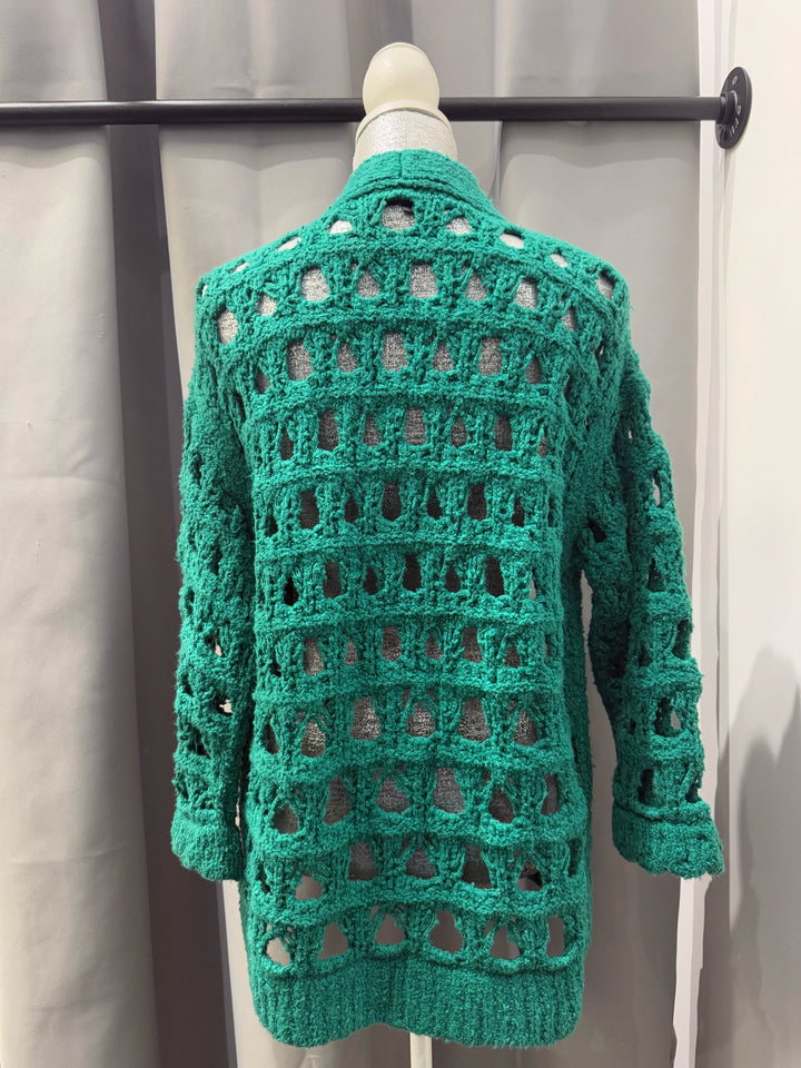 Chanel 25 C Open Weave V Neck Cardigan Size 36