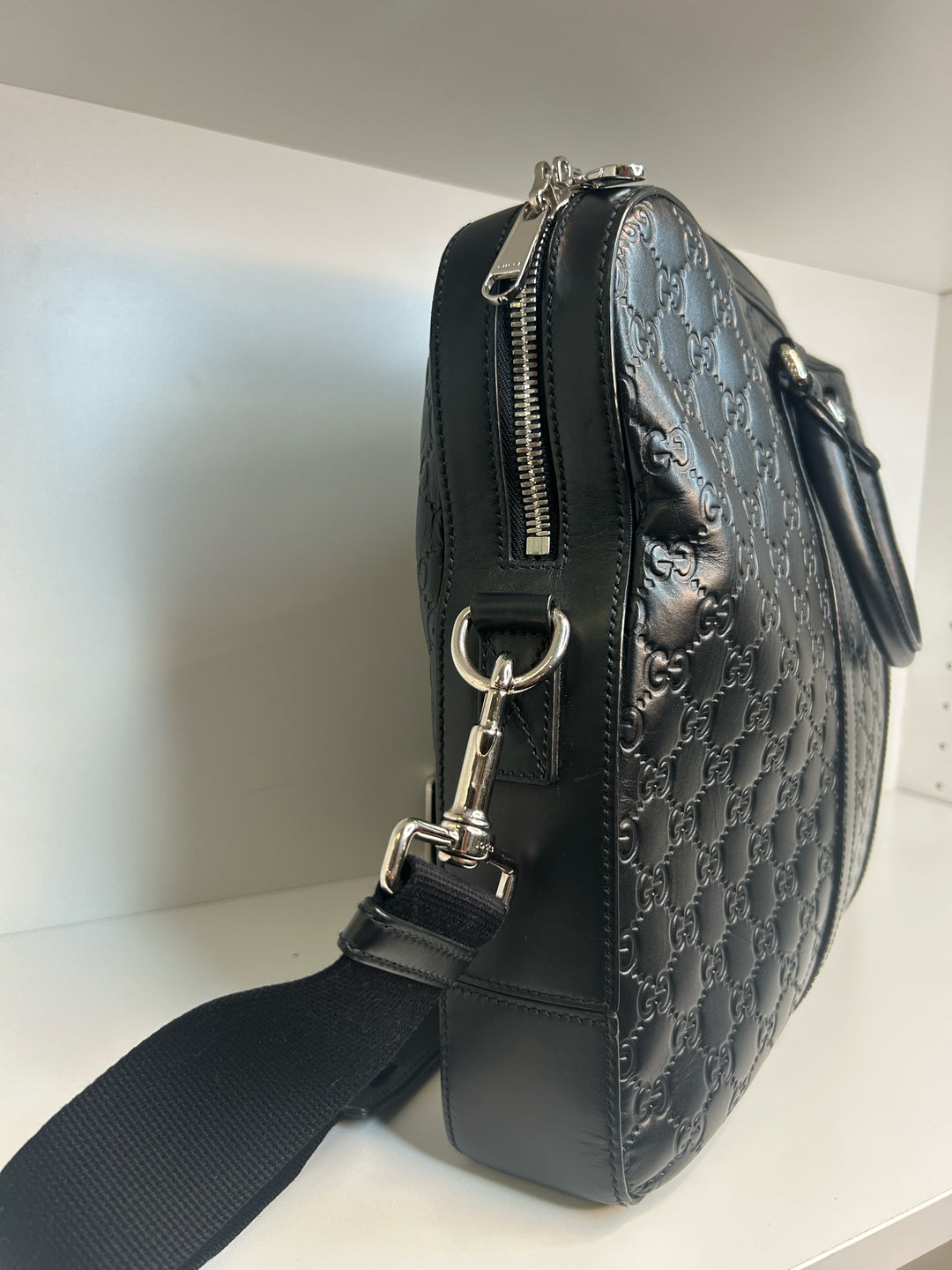 Gucci Guccissima Computer Briefcase w/ Strap Designer Bag