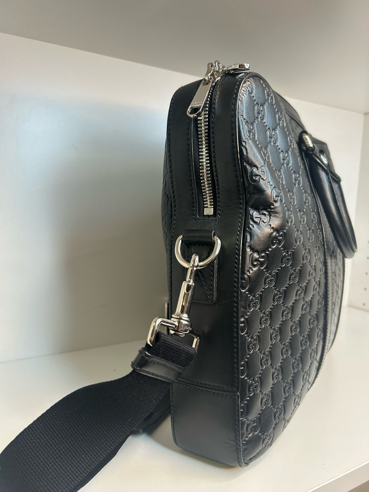 Gucci Guccissima Computer Briefcase w/ Strap Designer Bag