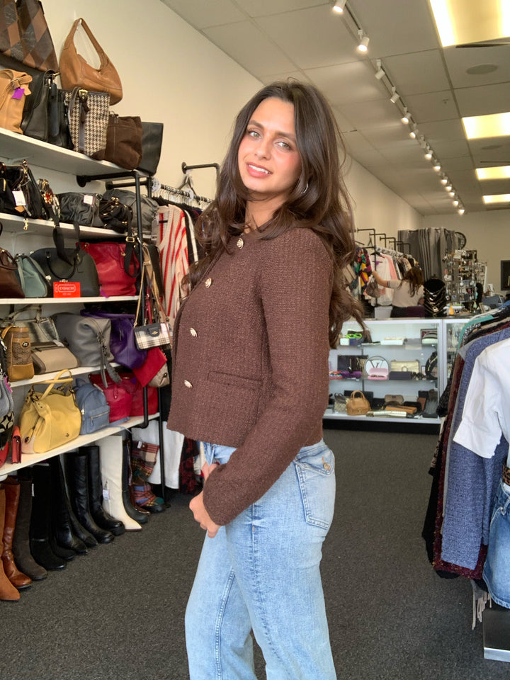 NWT Loft Blazer Brown Jacket Size XXS