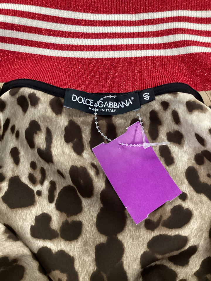 Dolce & Gabana Graphic Stripe Bomber Jacket Sz 40