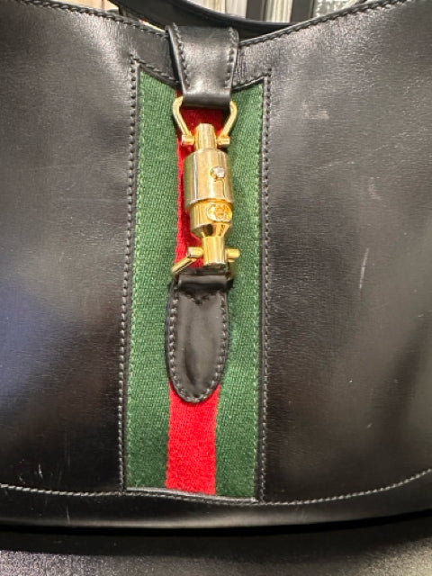 Gucci Medium Jackie Green/Red Stripe Shoulder Bag