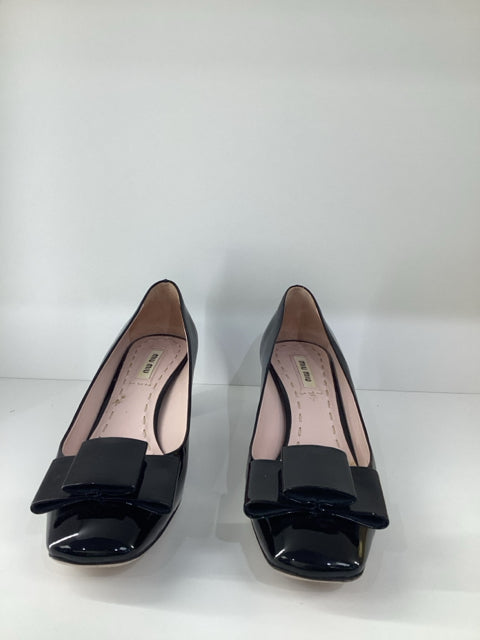 Sz 36.5 Miu Miu Black Bow Pumps Heels Shoes