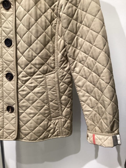 Burberry Sz S Beige Quilted Coat/Jacket