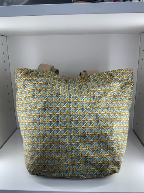 Pre Owned Tory Burch Geometric Basket Weave Tote