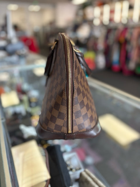 Louis Vuitton Canvas Damier Ebene Alma Handbags