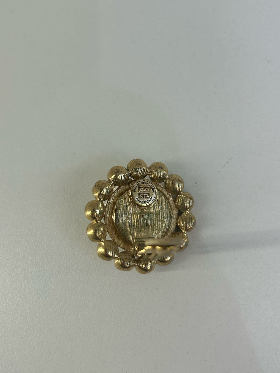 Vintage Givenchy Large Pearl Center Circle Earrings