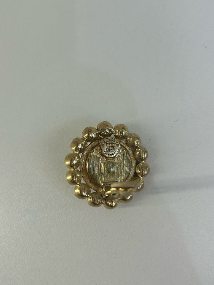 Vintage Givenchy Large Pearl Center Circle Earrings